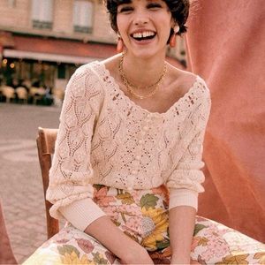 SEZANE Anika Jumper in Cream (XS/US 2/EU 34)